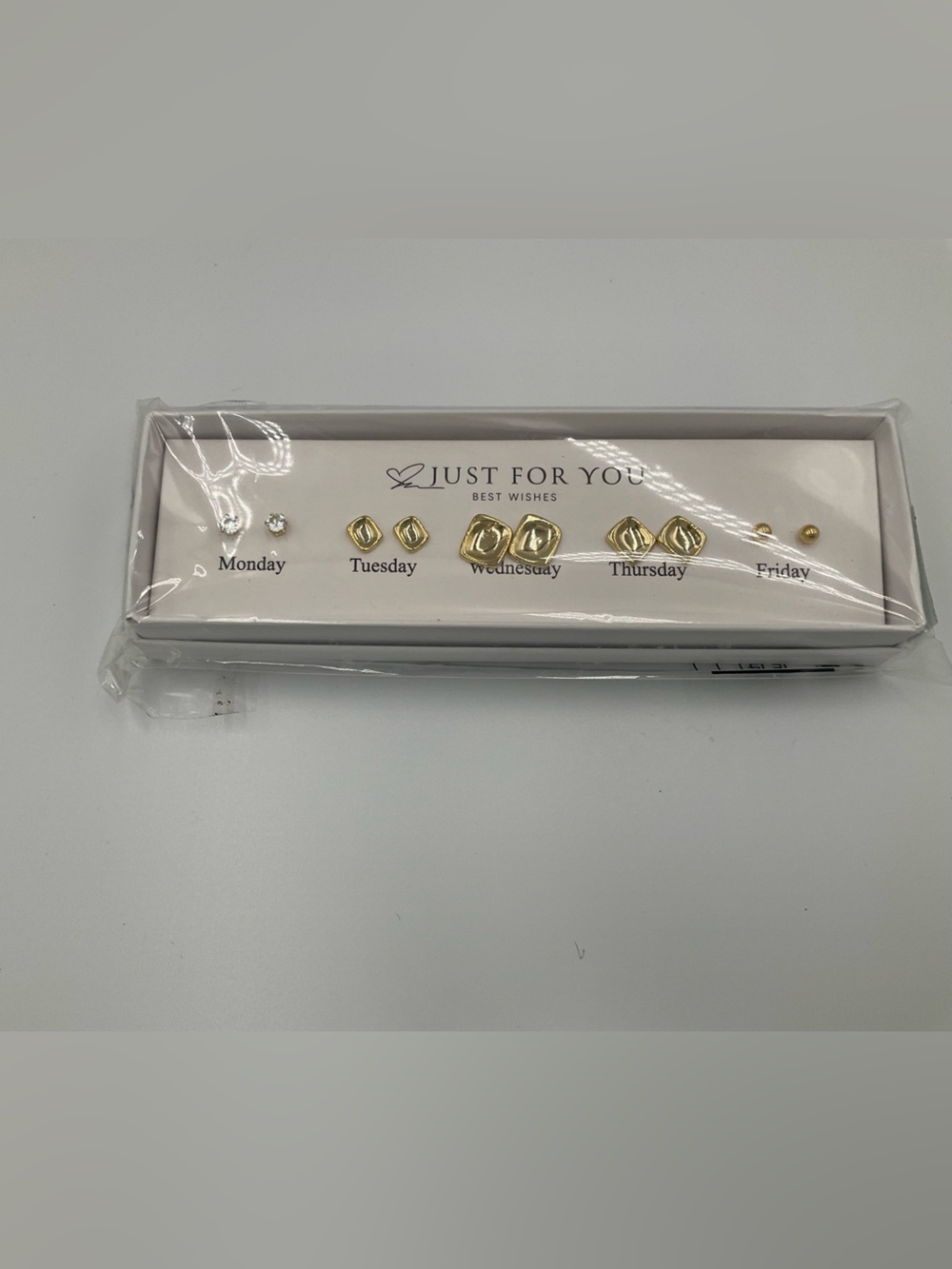 Gold-Tone Weekday Stud Earring Set